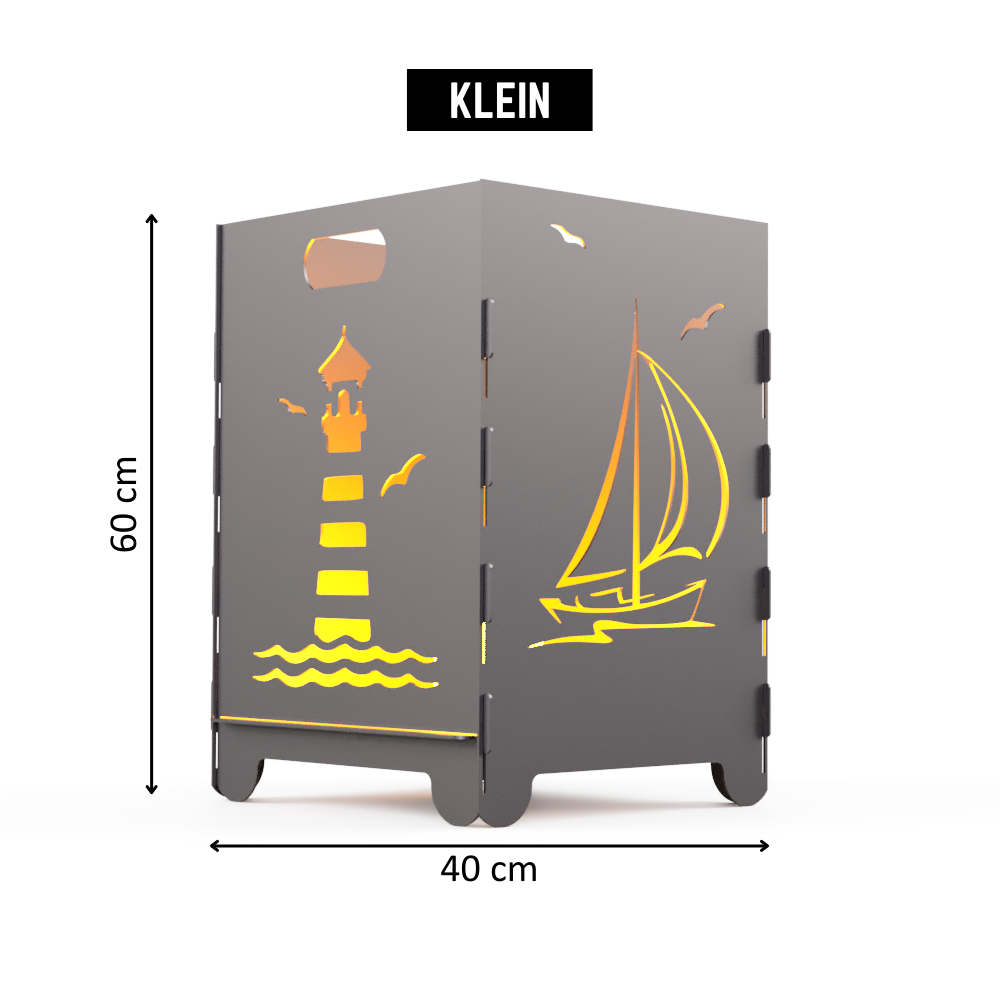 Feuertonne "Leuchtturm & Schiff"