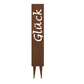 "Glück" Gartenstecker aus Metall in Edelrostoptik – Wetterfestes Gartenschild –  Stilvolle Gartendekoration im Vintage-Look